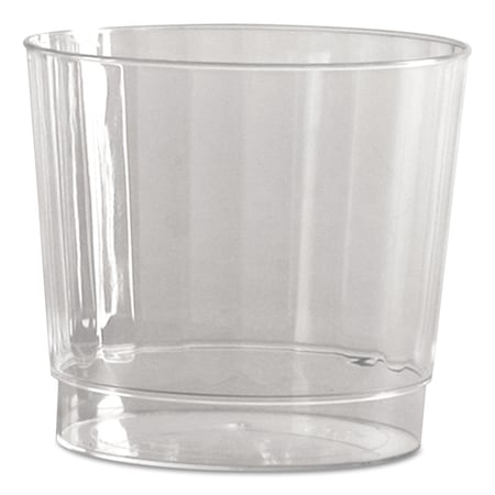 Wna Classic Crystal Plastic Tumblers, 9oz, Clr, Fluted, Rocks Squat, PK240 WNA CCR9240